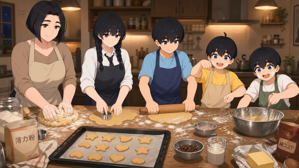 pepper0 family is making cookies together.topic , pepper0 meaning