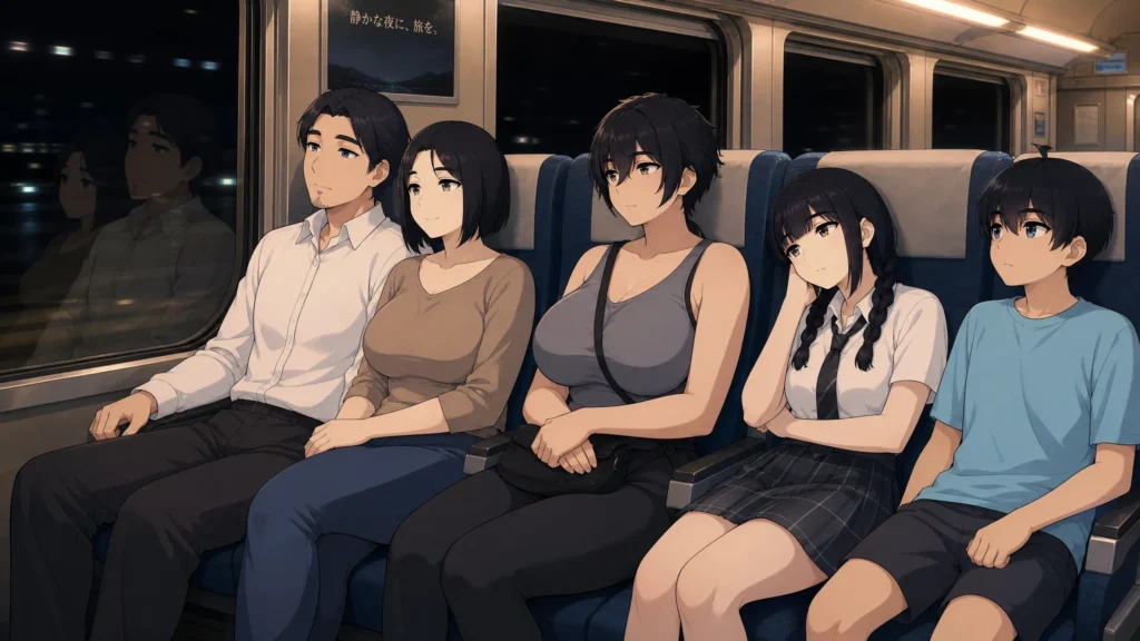 pepper0 family sitting in a train