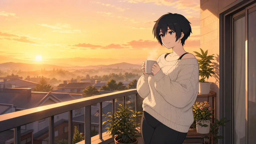 Pepper0 Aunt: Why Everyone Gets Her Character Wrong pepper0 aunt is standing on the terrace drinking tea and enjoying the sunset