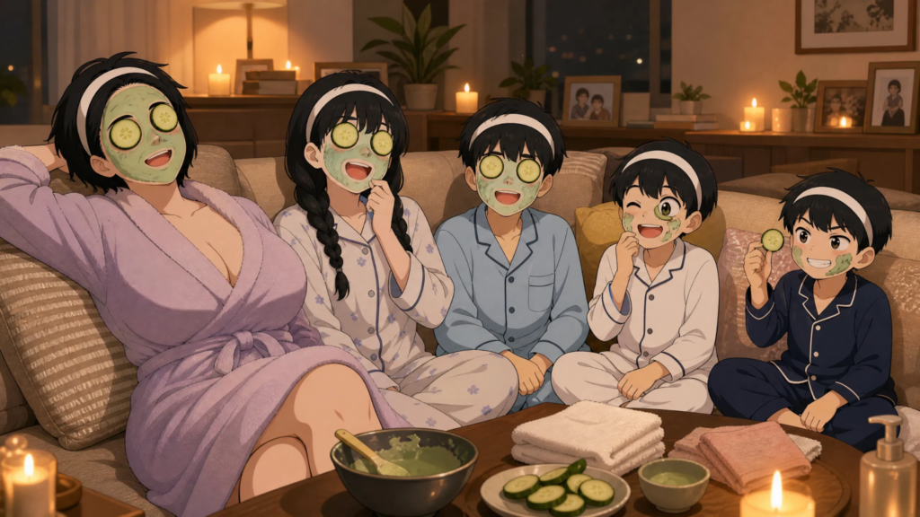 Family Siblings by Pepper0 Doing Face Masks