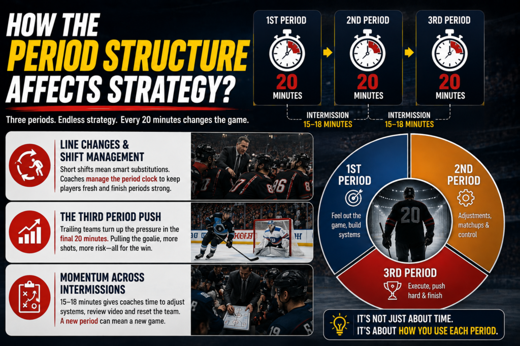 The three period format doesn't just decide how long a game lasts. It shapes how teams actually play.
