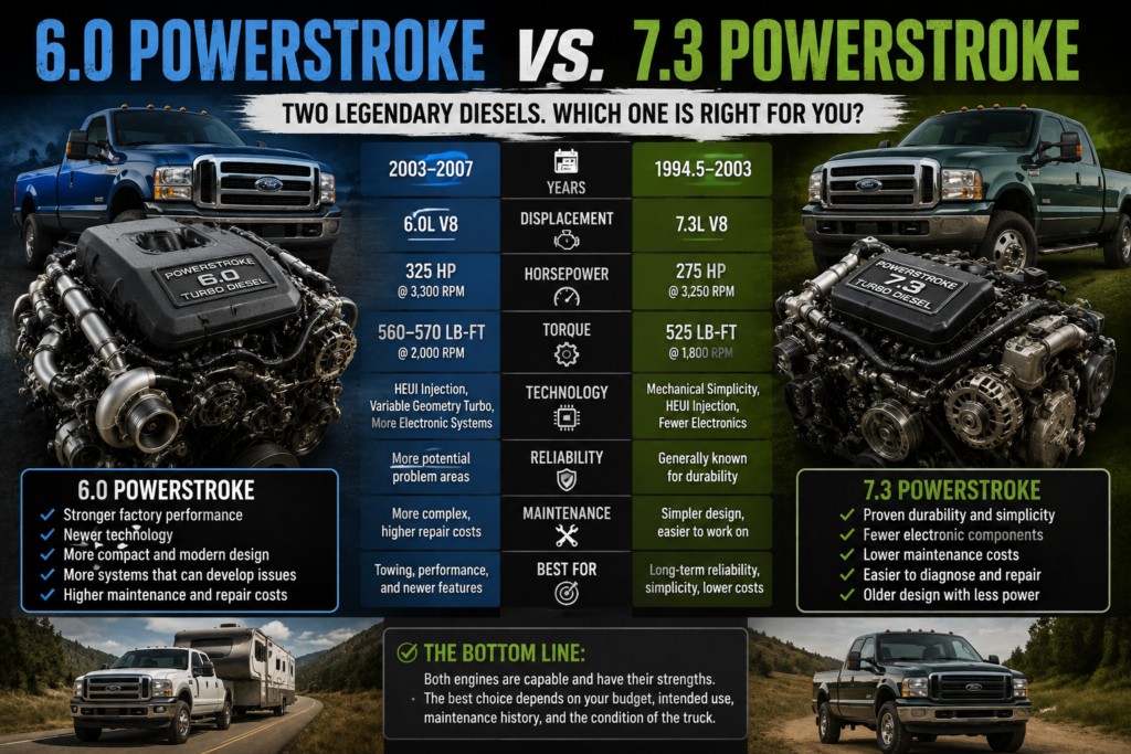 The 6.0 Powerstroke replaced the 7.3 Powerstroke during Ford's 2003 model-year transition