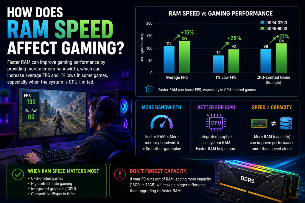 what is RAM speed means, how MHz and MT/s work, and how speed, CAS latency, capacity
