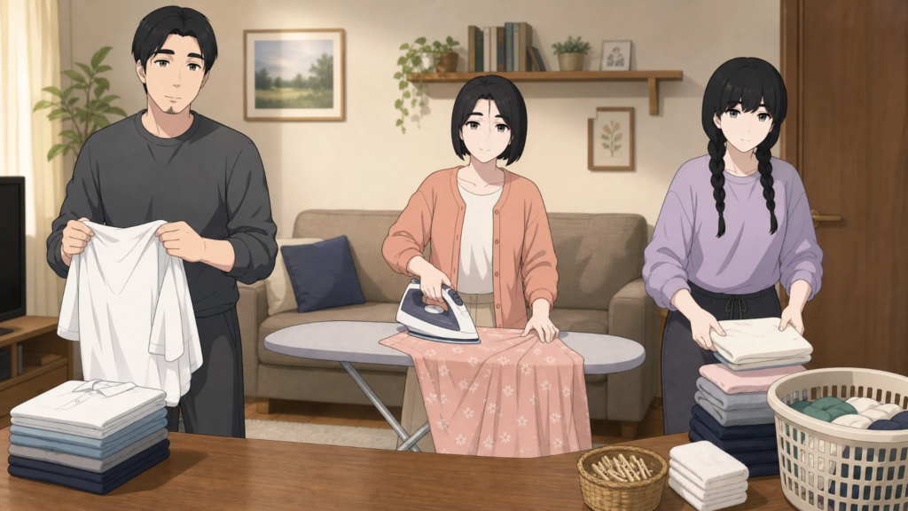 Pepper0 Family Relations: Characters, Siblings & Connections pepper0 Family Ironing Clothes Together