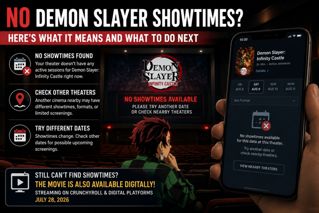 Demon Slayer: Infinity Castle Showtimes: Theater & Time Guide What If Your Theater Has No Demon Slayer Showtimes?