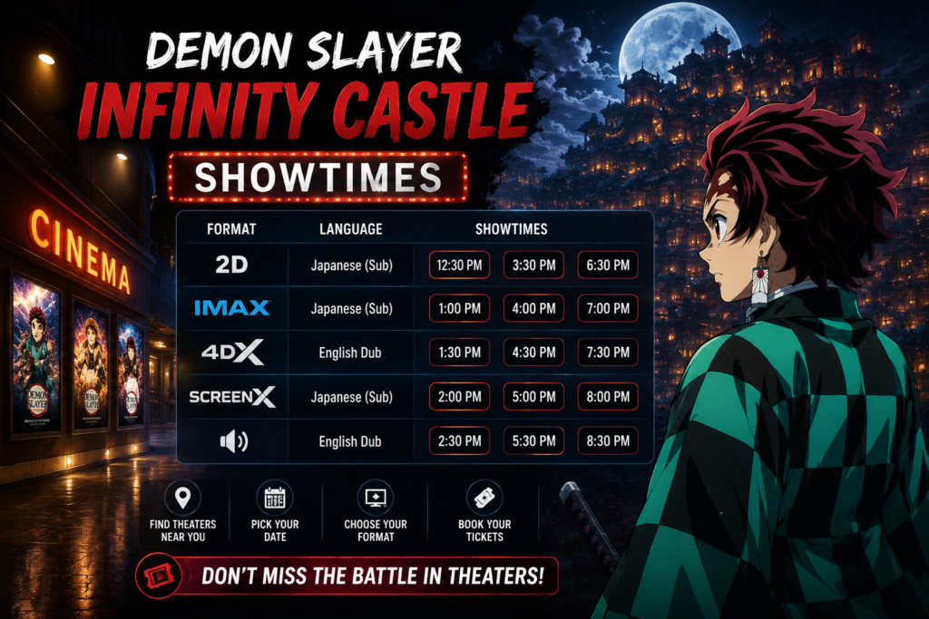 Demon Slayer: Infinity Castle Showtimes: Theater & Time Guide Demon Slayer: Infinity Castle Showtimes