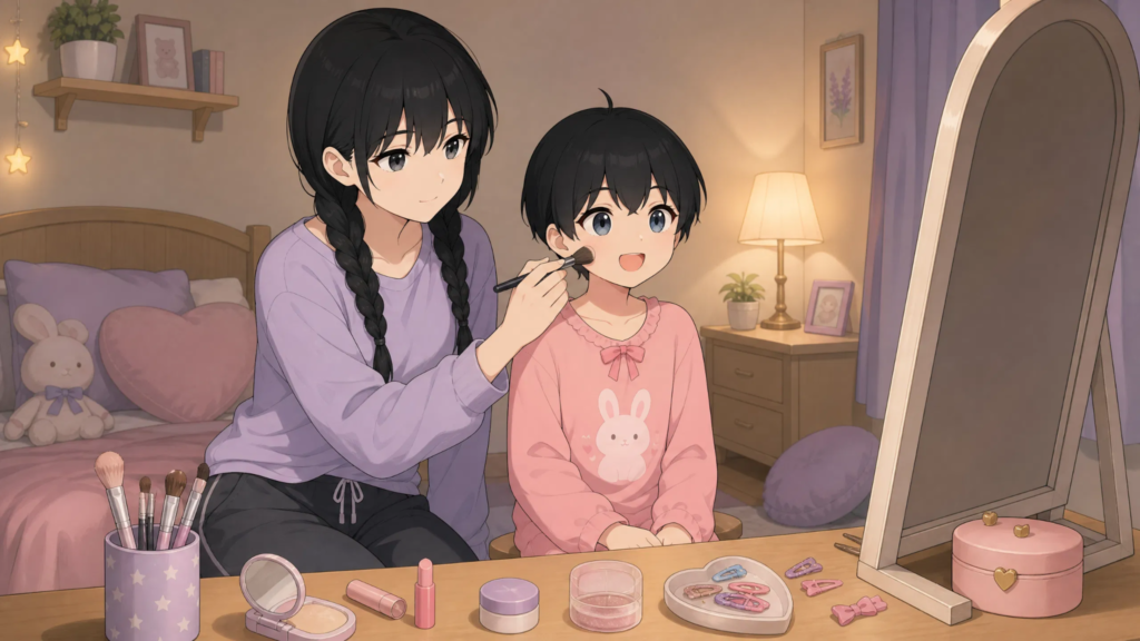 pepper0 daughter Doing Each Other's Makeup