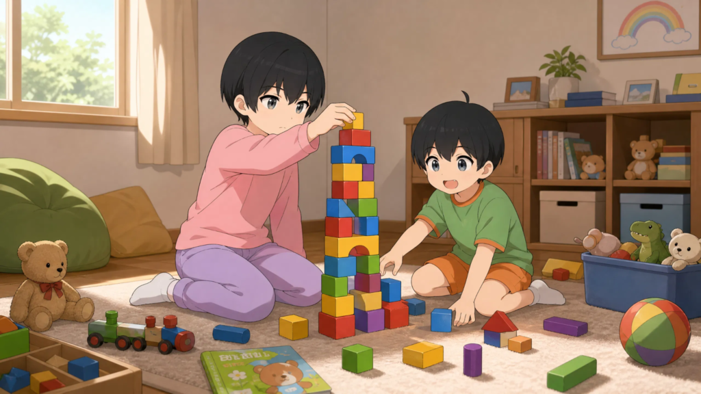 Pepper0 Comics and Artwork,pepper0 siblings Building a Blocks Tower